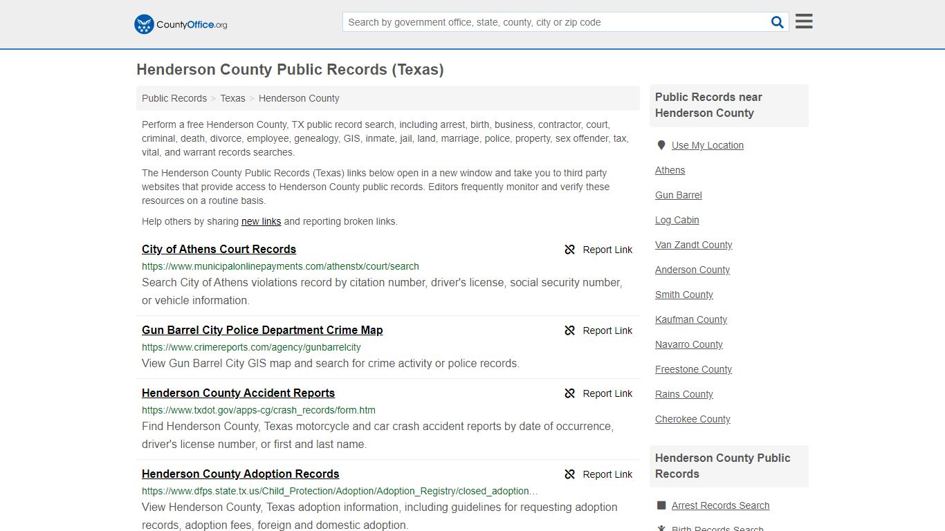 Public Records - Henderson County, TX (Business, Criminal ...